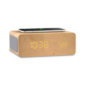 Rádio Relógio com Carregador QI e Bluetooth Ion Charge Time Natural