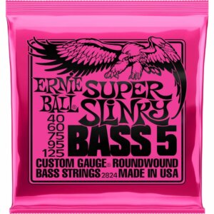 Encordoamento Ernie Ball Super Slinky P02824 para Baixo 5 Cordas