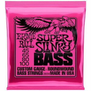Encordoamento Ernie Ball Super Slinky P02834 para Baixo 4 Cordas