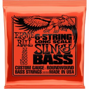 Encordoamento Ernie Ball Slinky Long Scale P02838 para Baixo 6 Cordas