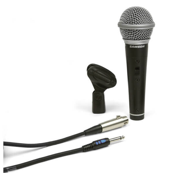Microfone Dinâmico Samson R21S Acessórios